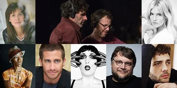 Cannes Jury 2015 (clockwise from top): Sophie Marceau, the Coen Brothers, Sienna Miller, Xavier Dolan, Guillermo del Toro, Rossy de Palma, Jake Gyllenhaal and Rokia Traoré.